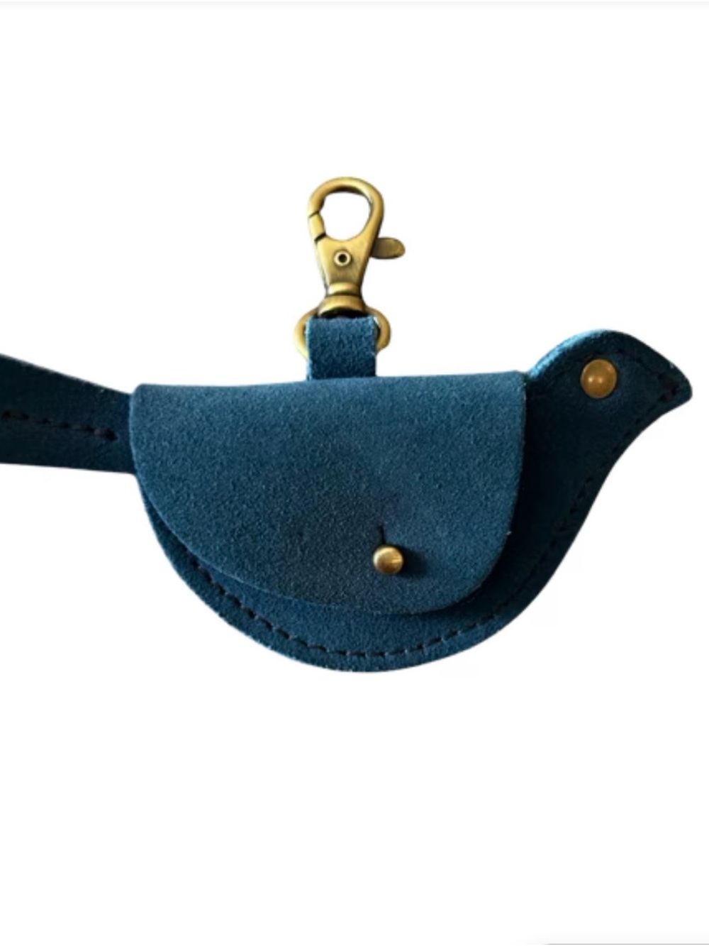 Portland Leather Goods Mockingbird Charm Keychain Pouch Mariner Blue